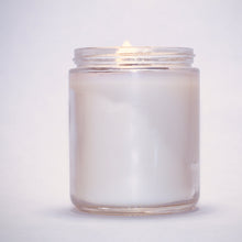 Load image into Gallery viewer, scented soy candle in medium jar with wooden wick | chloe and crown 
